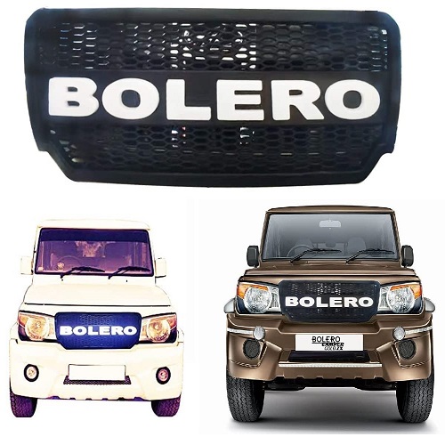Car Alpha White Led Front Grill Suitable for Mahindra Bolero (2011 to 2019) Type-3,4