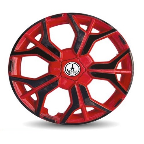 Car Wheel Cover Universal Sharp Red And Black Color Design Available 12'' 13'' 14'' 15'' inches Size Compatible With - R15 INCH Wheel Size