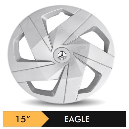 Car Wheel Cover Universal Eagle Silver Color Design Available 14'' 15'' inches Size Compatible With -R15 INCH Wheel Size